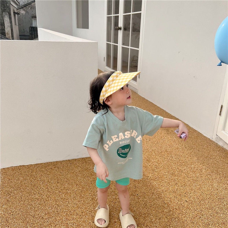 Bộ Trang Phục Gồm Áo Thun Tay Ngắn Và Quần Dài Bằng Vải Cotton Thời Trang Mùa Hè Dành Cho Bé Gái 5 Món