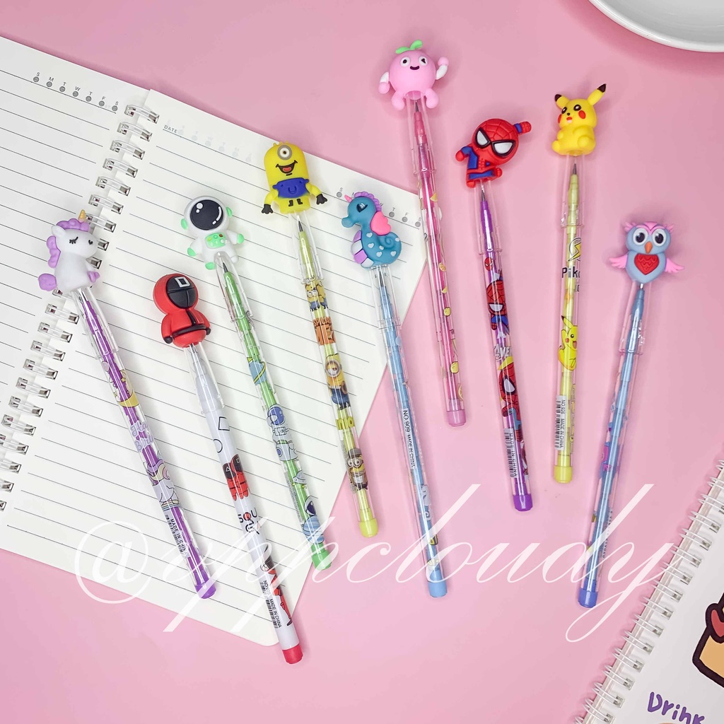 Bút chì khúc giáng sinh, halloween dễ thương tiện lợi, nhiều mẫu mã cho học sinh tiểu học