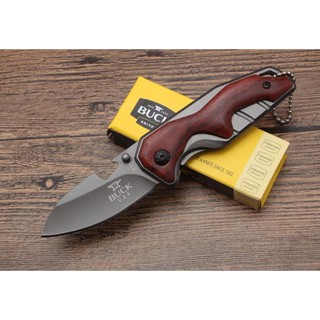 Dao Xếp Buck Cán Gỗ X70 Dài 14.9 CM Có Móc Treo