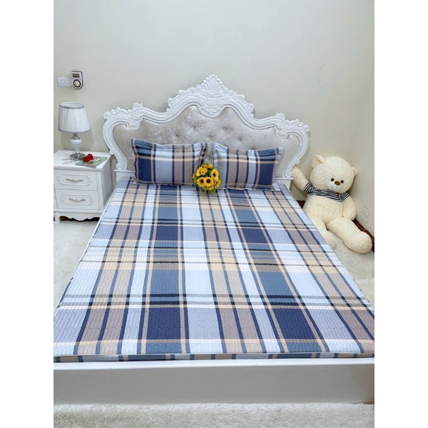 Sét 3 món ga chun trần bông và vỏ gối trần bông cotton