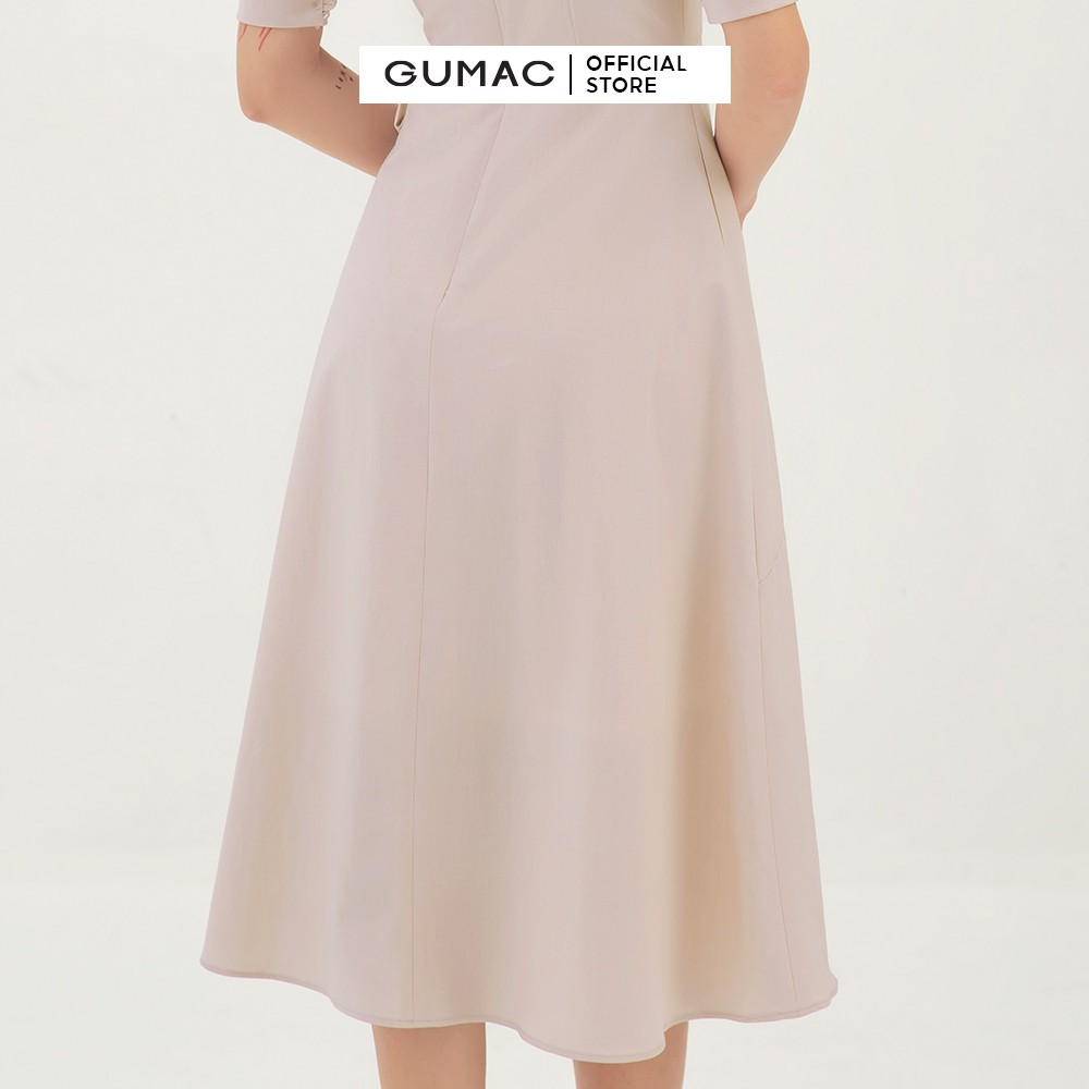 [Mã MABR07062 giảm 8% tối đa 50K đơn từ 249K] Đầm xòe nữ rã tùng cổ ren GUMAC màu hồng, đủ size DB3124 | BigBuy360 - bigbuy360.vn