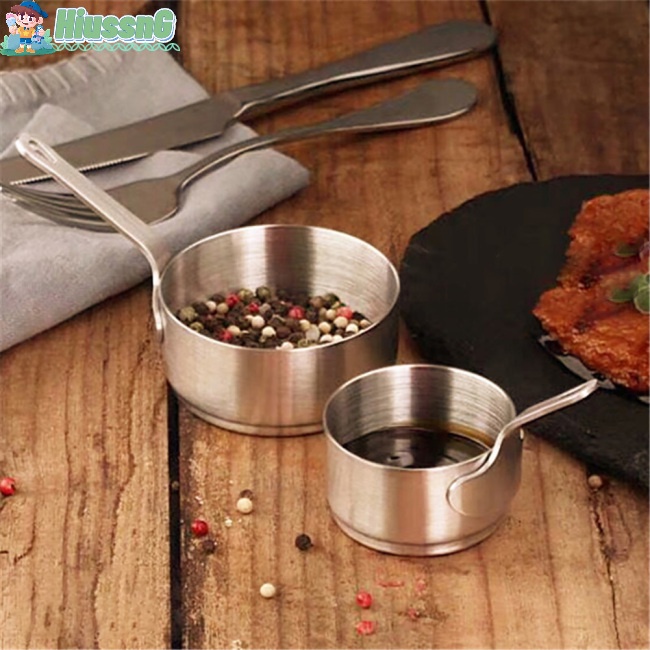 Chén Đựng Nước Sốt Bằng Thép Không Gỉ Có Tay Cầm Tiện Dụng