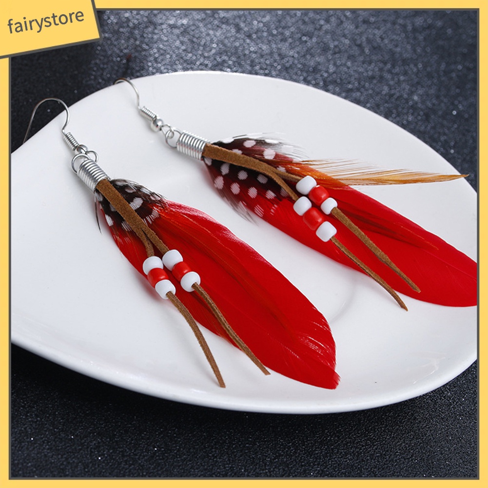 Bông Tai Lông Vũ Phong Cách Bohemian Thời Trang Cho Nữ