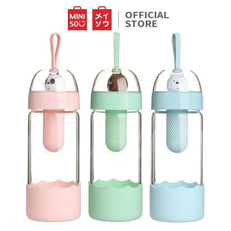 Bình Đựng Nước Miniso / Nước Uống Họa Tiết Hoạt Hình We Bare Bears