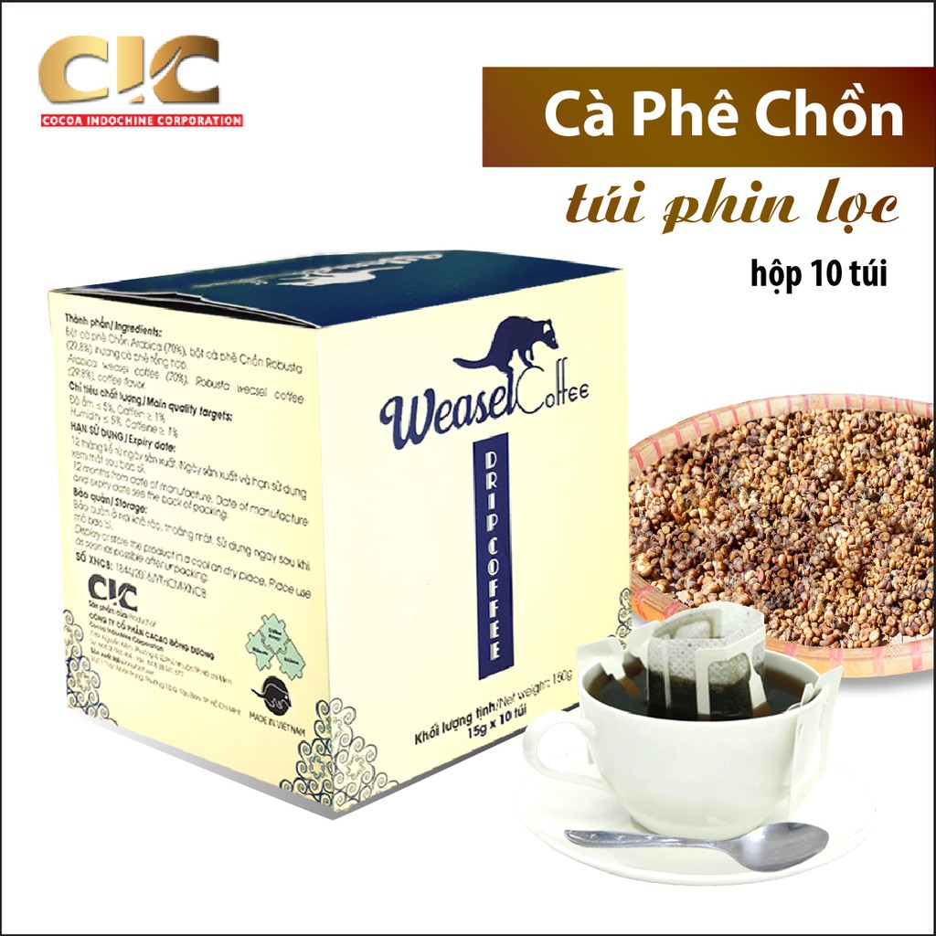 Cà phê chồn túi lọc - hộp 150g (15g x 10 túi) | BigBuy360 - bigbuy360.vn