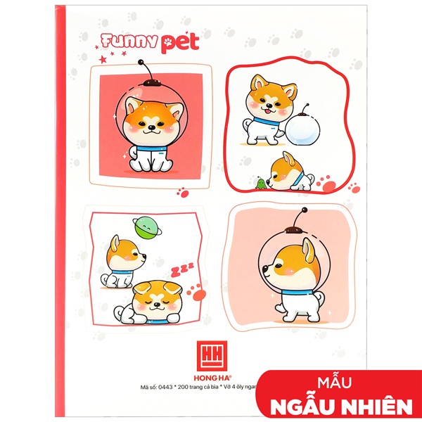Vở Class Funny Pet - 4 Ly Ngang 200 Trang 58gsm - Hồng Hà 0443