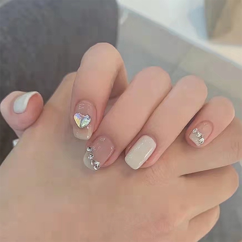 Set 24 móng giả N390 đính đá cao cấp ( Tặng kèm keo và dũa )