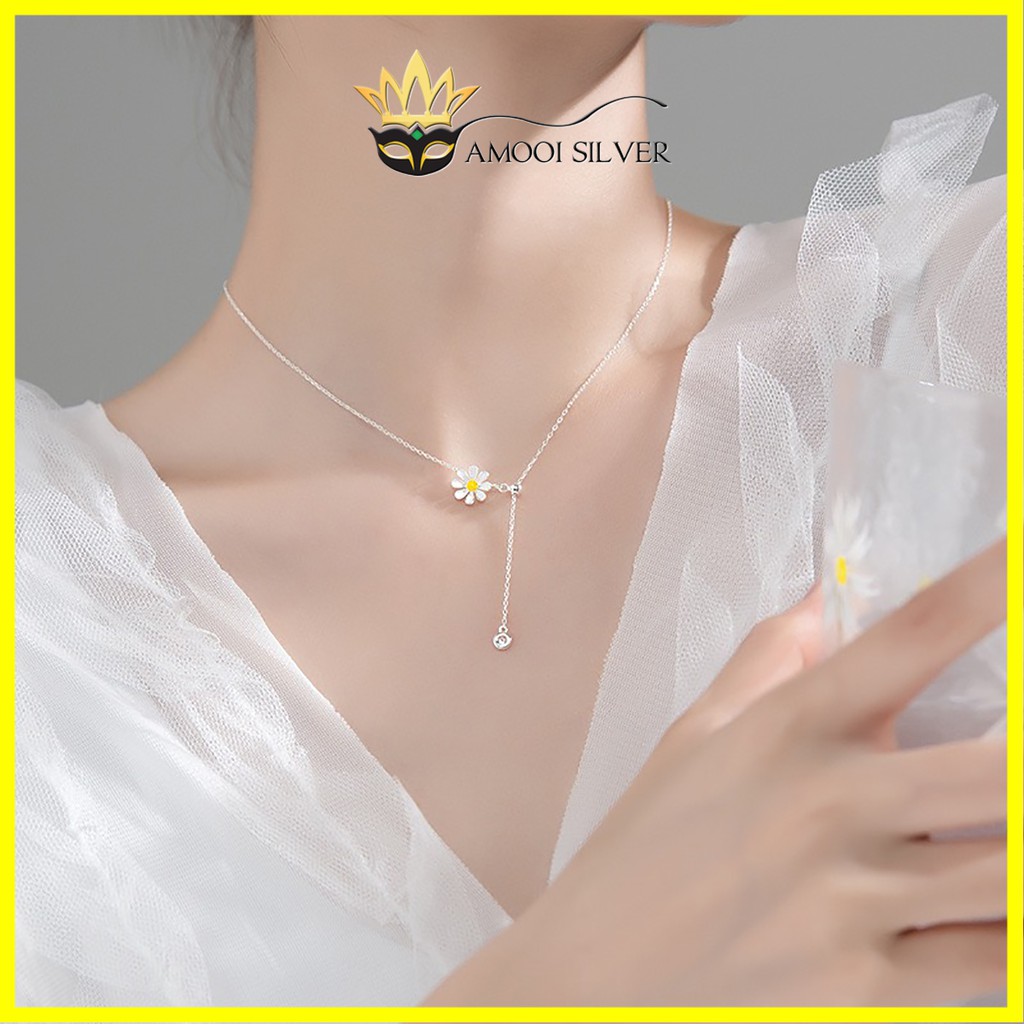 Dây chuyền choker bạc S925 hoa cúc - Amooi Silver AD153