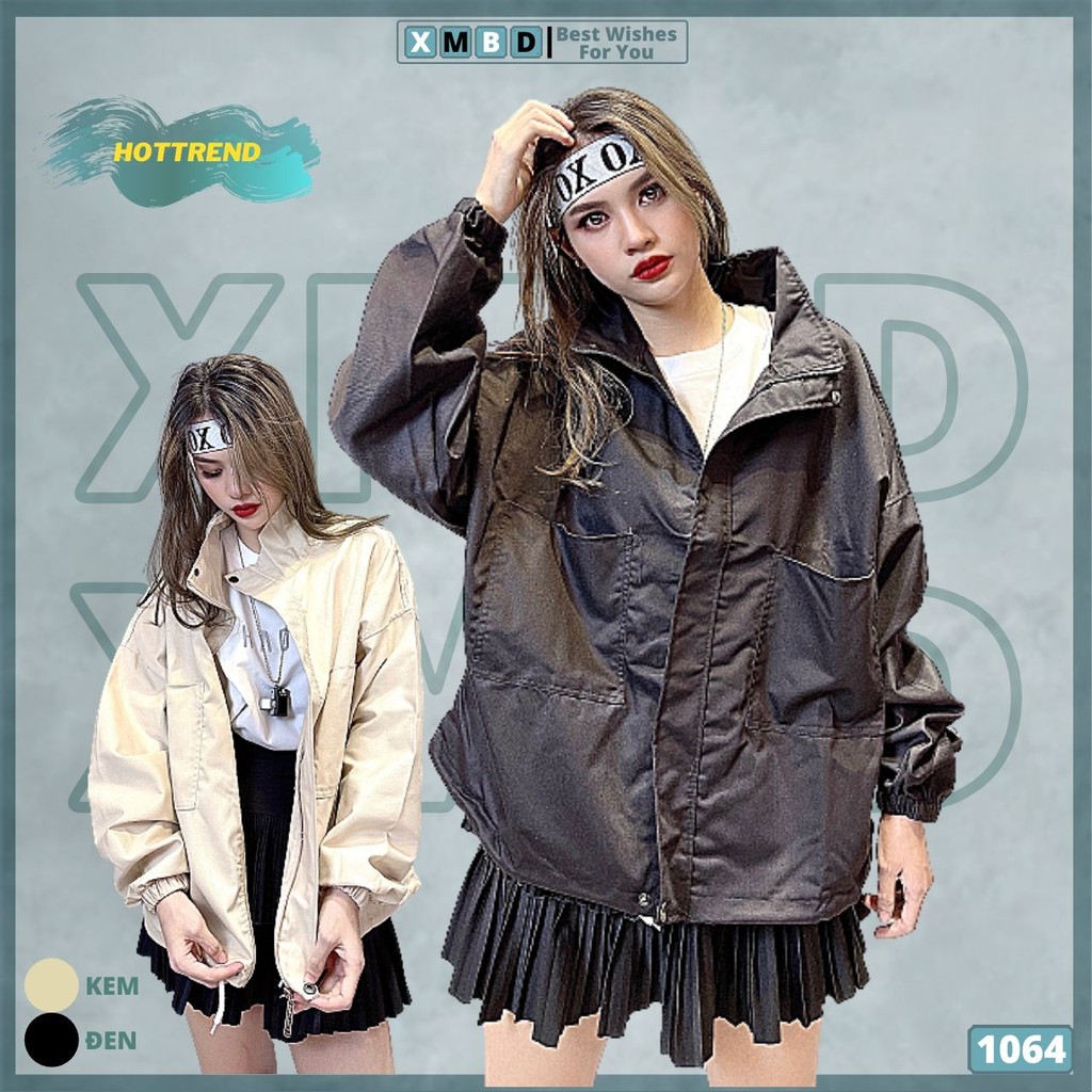 Áo Khoác KaKi Nữ 2 Túi Hợp Trơn Siêu Hot Bomber Jackets Lót Khoác Dù Hàng Unisex TRƠN 2 TÚI - AK1064