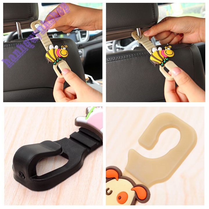 Combo 2 Móc Treo Đồ Hình Thú Ngộ Nghĩnh Gắn Sau Ghế Ô Tô Xe Hơi