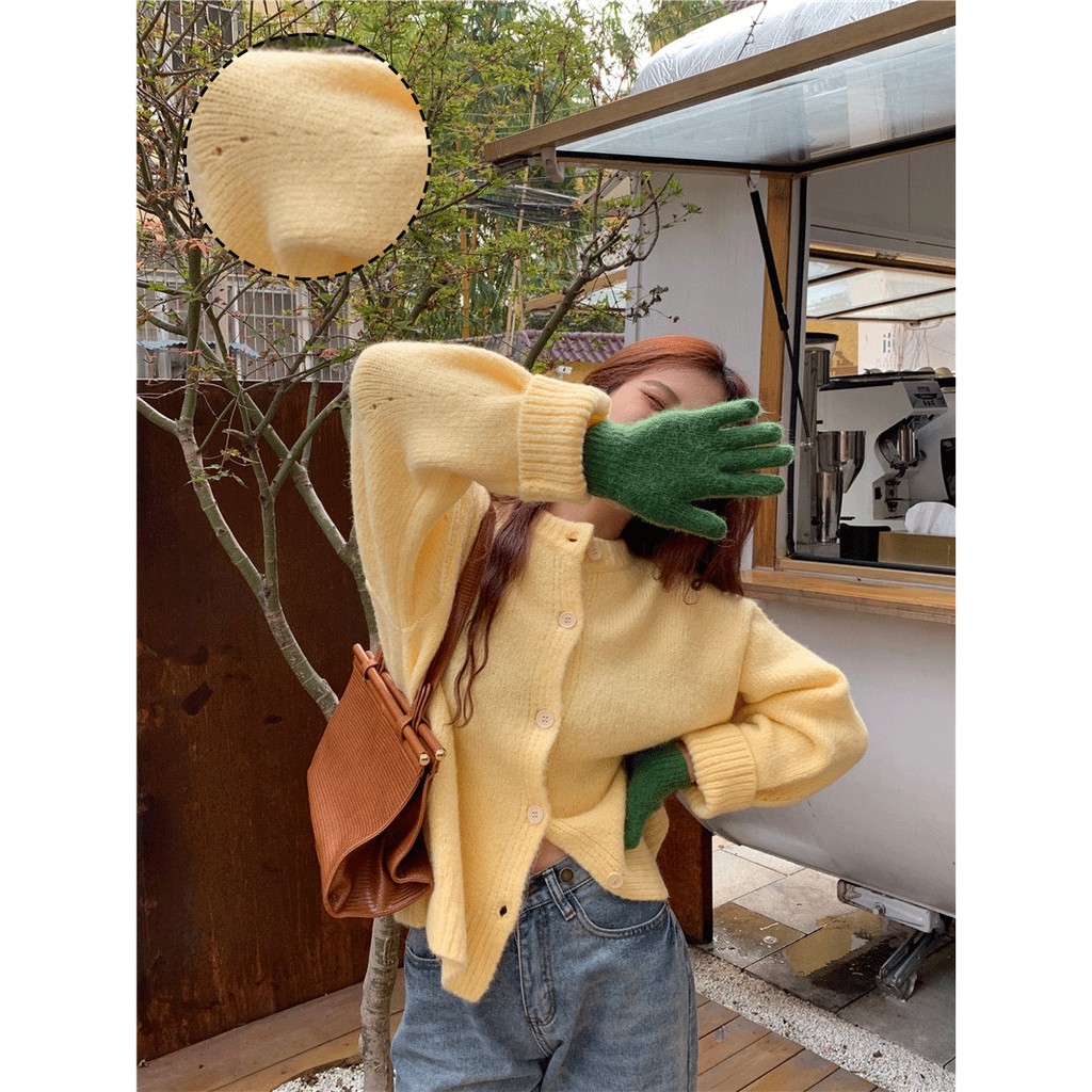 Áo Khoác Bằng Vải Dệt Kim Tay Dài Phong Cách Hàn Quốc Thời Trang Mùa Thu Độc Đáo Dành Cho Nữ 2021 | BigBuy360 - bigbuy360.vn