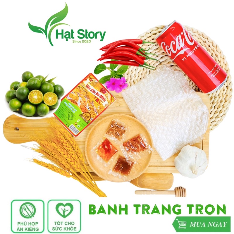 Bánh Tráng Trộn, Bánh Tráng Mắm Tép Cuộn Chà Bông Bảy Mập Hàng Y Hình