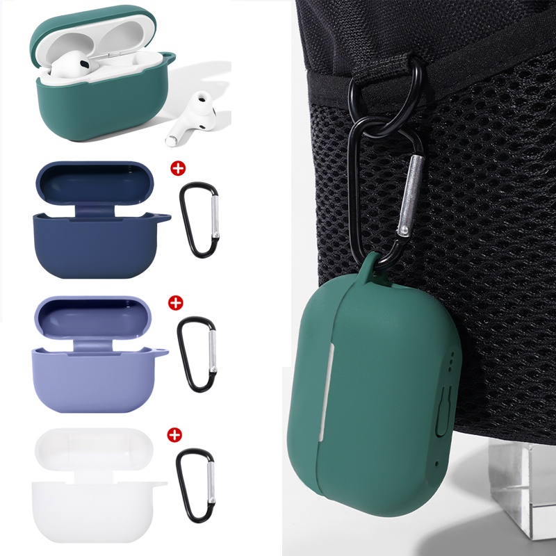 Vỏ Bảo Vệ Hộp Sạc Tai nghe không dây Air pods Pro2 Bằng Silicon Mềm Màu Trơn Chống Thấm Nước