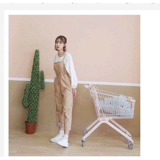 Sét yếm rút eo kèm áo tay bồng HSU0919