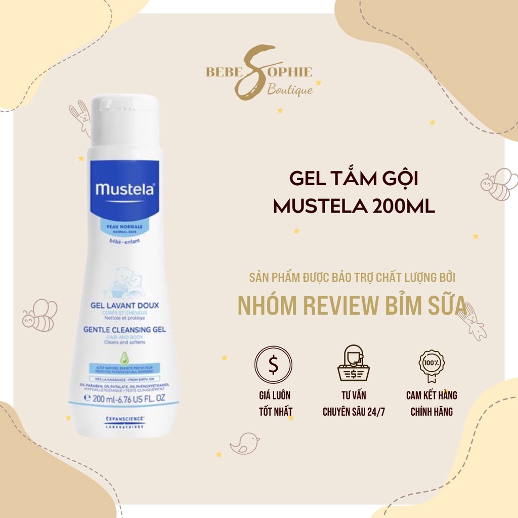 [CHÍNH HÃNG SALE DATE 09/23] Sữa tắm gội Mustela Bio 200ml thơm khó cưỡng cho bé từ sơ sinh