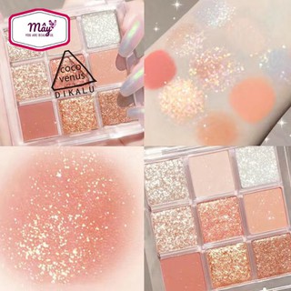 Phấn măt dikalu, bảng phấn mắt dikalu coco venus 9 ô màu nhũ lấp lánh xinh đẹp