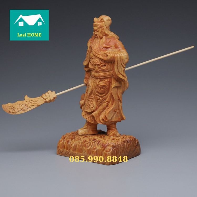 Tượng trang trí gỗ Hoàng Dương cao cấp, tượng phật phong thủy - M1 Quan Vũ