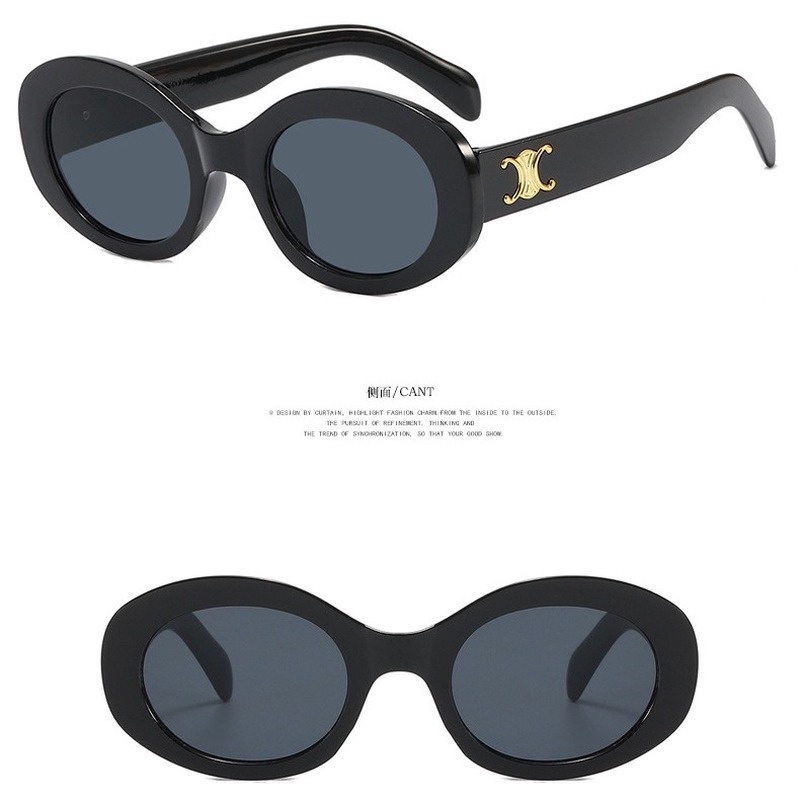(KIQI-FASHION) COD Kính Mát Hình Oval Chống Tia Uv400 Thời Trang Cho Nam Và Nữ