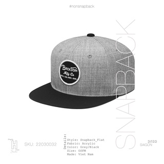 Nón Snapback 2 Tone Brixton xám đen khóa gài bấm free size hàng chất lượng tiêu chuẩn xuất khẩu