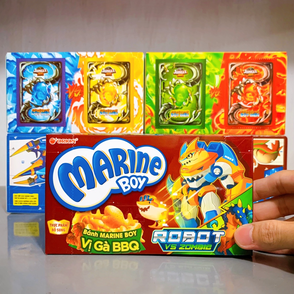 Hộp Bánh Cá Marine Boy Các Vị Rong Biển/ Sườn Bò/ Gà BBQ/ Socola Orion Hộp 35g