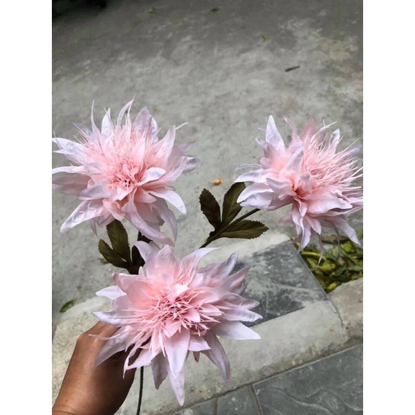 Hoa giả - Cành Cúc pha Lê 3 bông dài 70 cm cao cấp (shop có 2 loại)