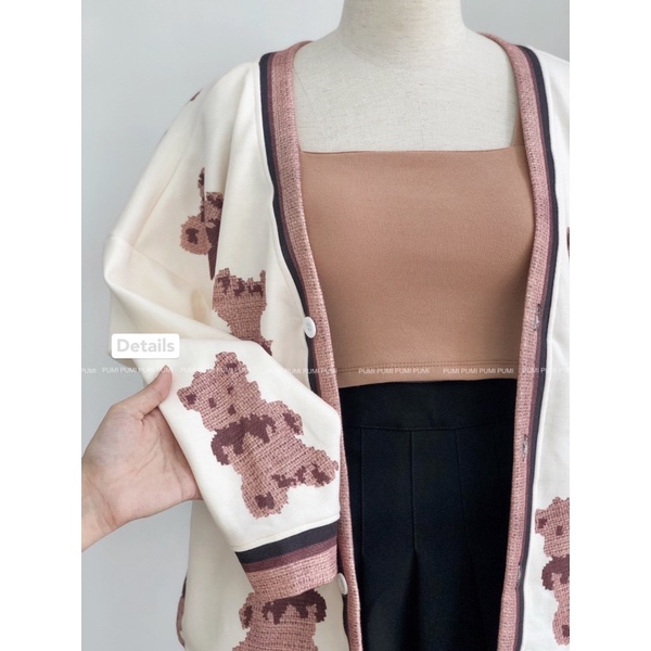 Áo croptop 2s bản to mút mỏng freesize Pumi