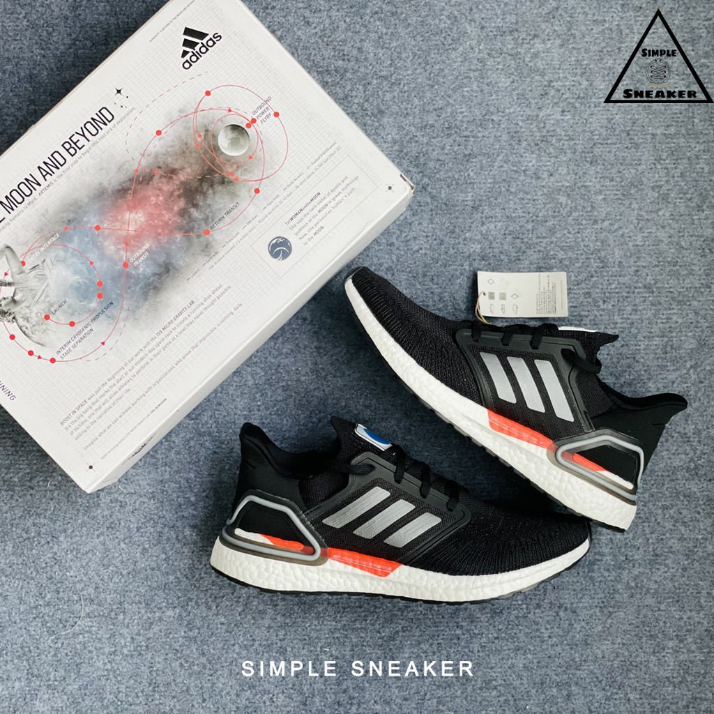 Giày Nam Adidas Auth FREESHIPAdidas Ultraboost 20 Core Black ISS DNA Chính Hãng - Giày Chạy Bộ Nam - Simple Sneaker