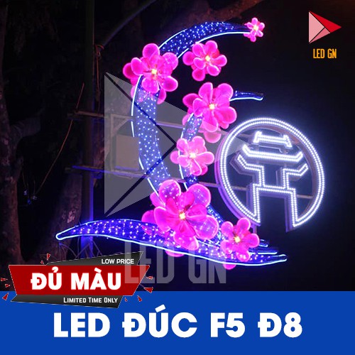 LED Đúc F5 Đế 9mm - Chống Nước [ Dây 50 Bóng ] | BigBuy360 - bigbuy360.vn
