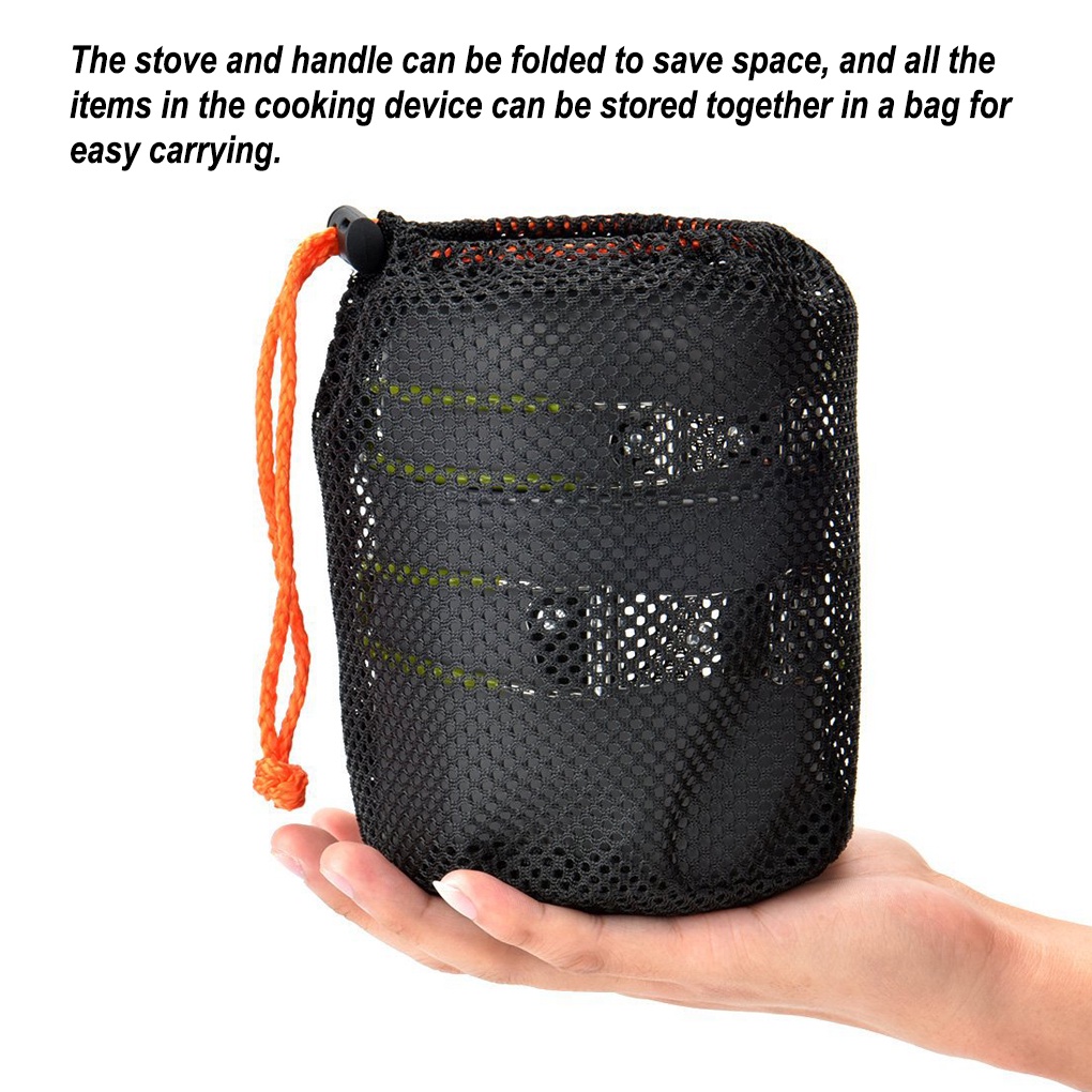 Bộ 6 dụng cụ nấu ăn cắm trại ngoài trời bằng nhôm thép không gỉ chống dính có thể rửa sạch