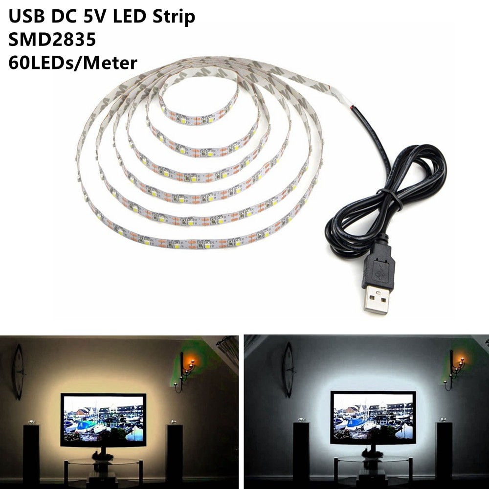 USB LED Strip 5V SMD2835 LED TV Background Lighting 50CM 1M DIY Flexible LED Light