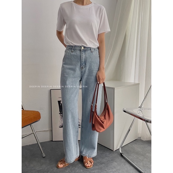 Quần Jeans ống suông ( Deep denim)