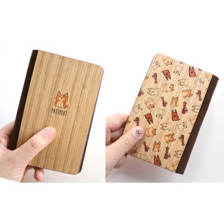 Ví đựng Passport gỗ con Chó - PC022