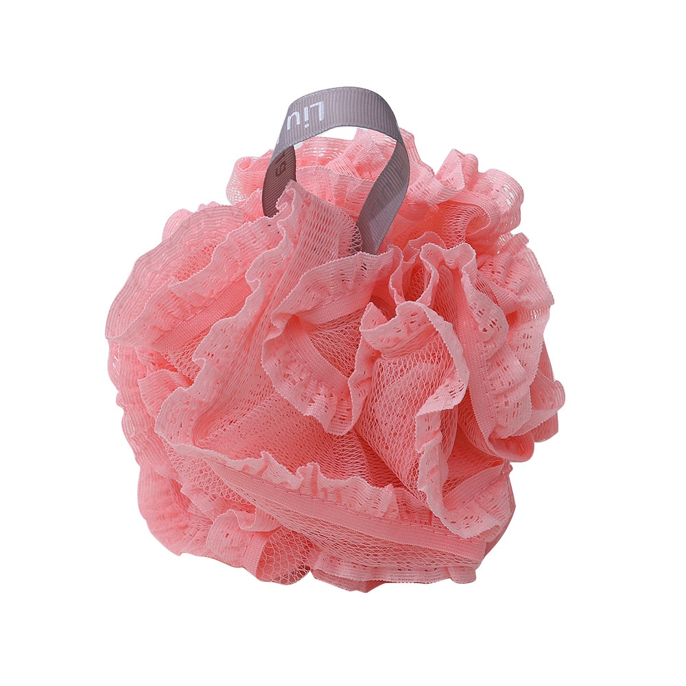 Bông Tắm Hai Lớp Mềm Mại Phối Ren Màu Trơn Kích Thước Lớn 12cm