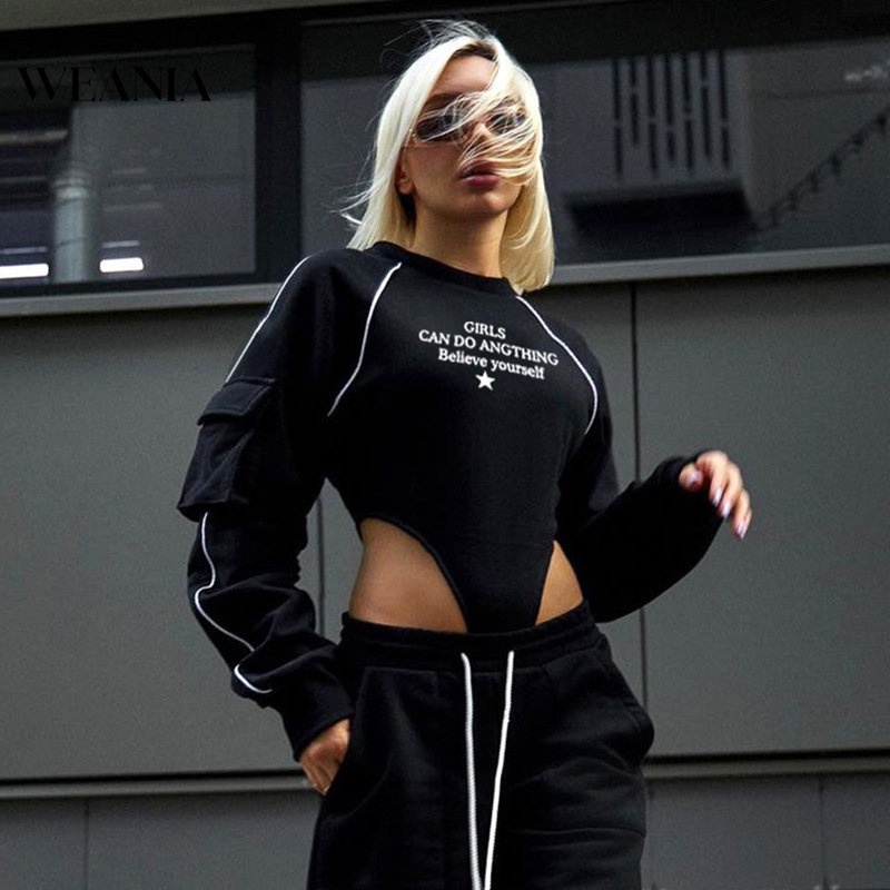 Bodysuit WEANIA tay dài có túi in họa tiết