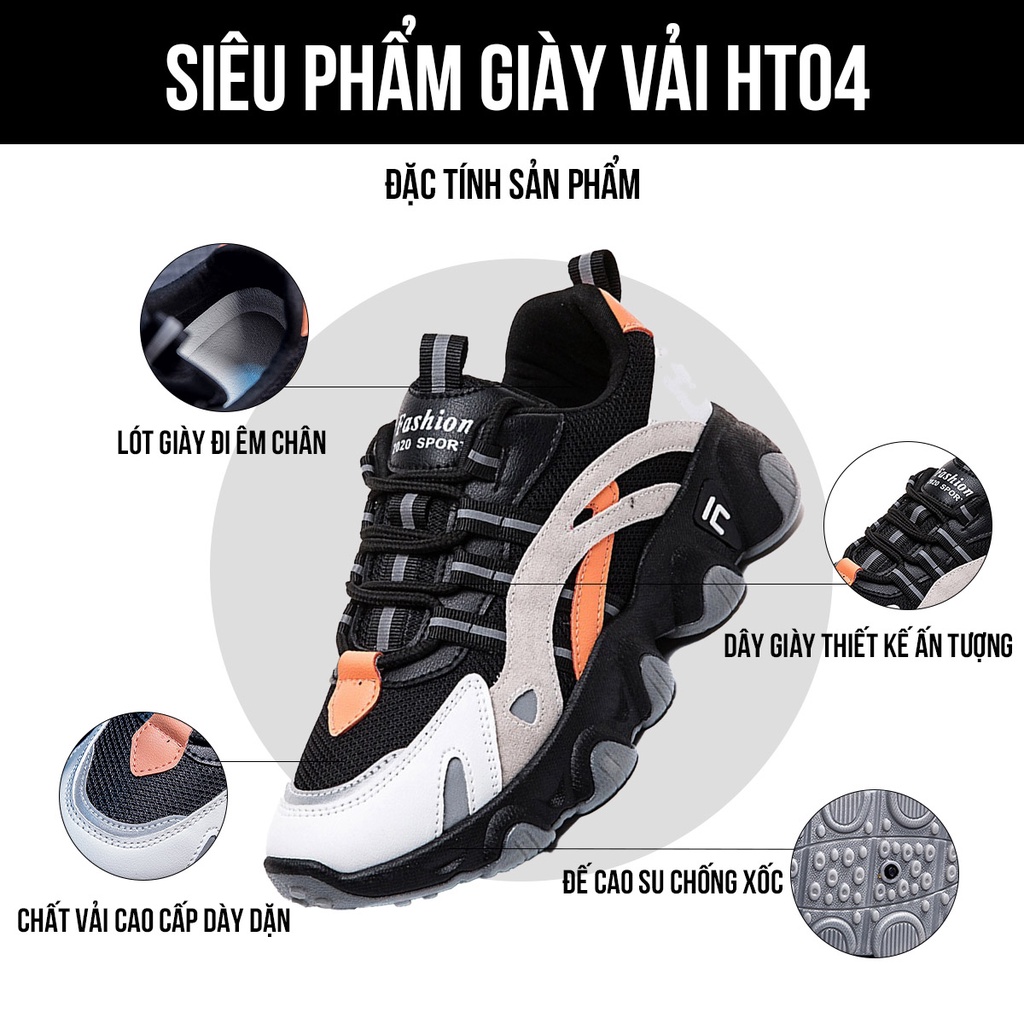 Giày thể thao nữ, sneaker TIMAN HT04 tôn dáng chống trượt bảo hành 1 năm