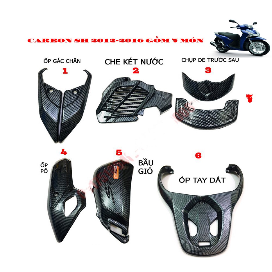 COMBO BỘ BẢO VỆ CARBON SH 2012-2016  ( 7 MÓN Y HÌNH ĐẠI DIỆN)