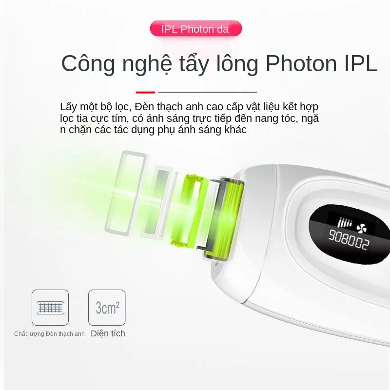 Dụng cụ triệt lông điểm đóng băng bằng laser IPL nách máy cạo chân vùng kín nam và nữ râu toàn thân tại nhà