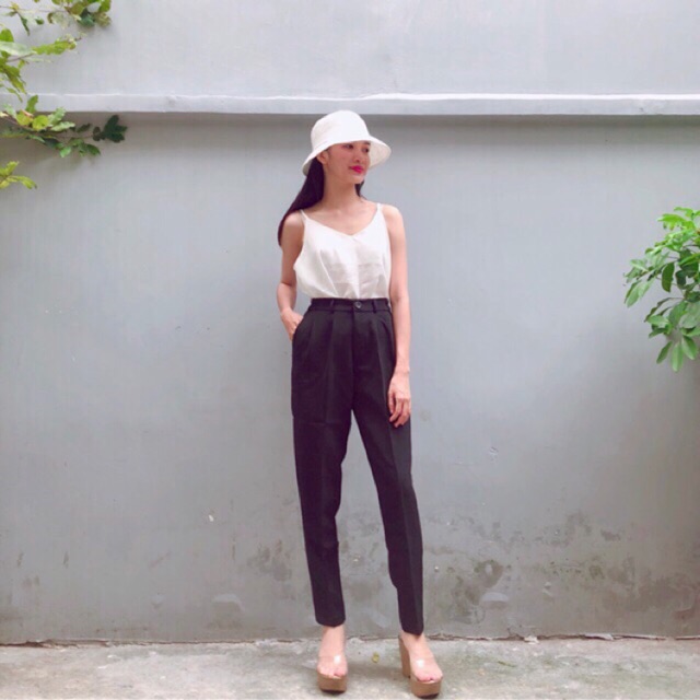 [Có size eo &lt; 100cm] Quần Tây Nữ Baggy Lưng Thun - Quần Tây Bigsize