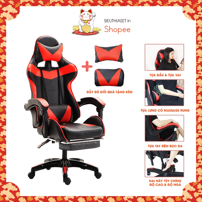 Ghế Gaming Gear Ghế Văn Phòng Có Tựa Chân Ngả Lưng Tùy Chỉnh Thoải Mái Dễ Chịu Thông Minh Bảo Hành Ben Hơi 12 Tháng