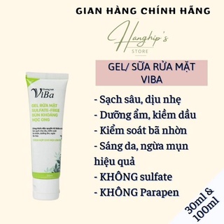 gel rửa mặt ViBa/ Bùn khoáng nọc ong/ sulfate- free/ dưỡng ẩm, dịu nhẹ, cân bằng hệ sinh thái da