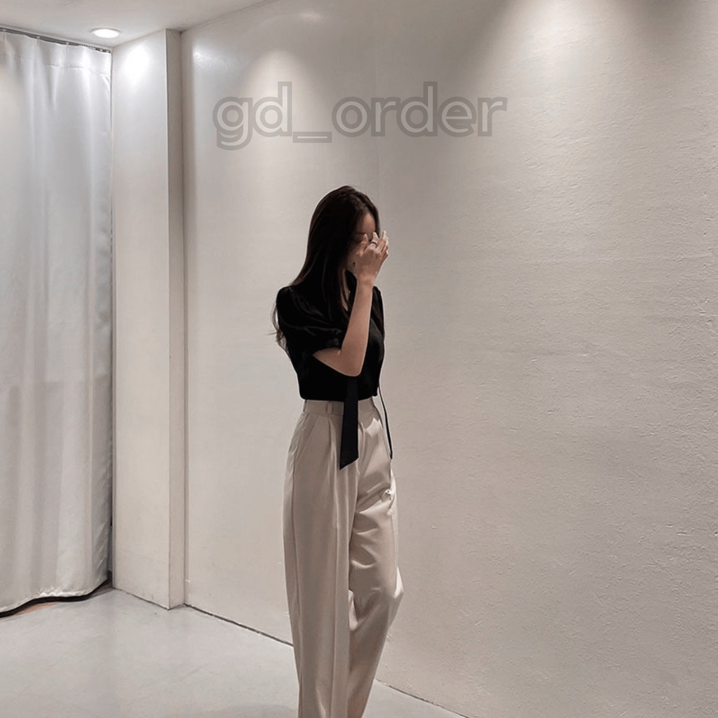 A15|Áo sơ mi nữ công sở kiểu hàn quốc chất lụa cao cấp kèm đai dây cổ gd_order