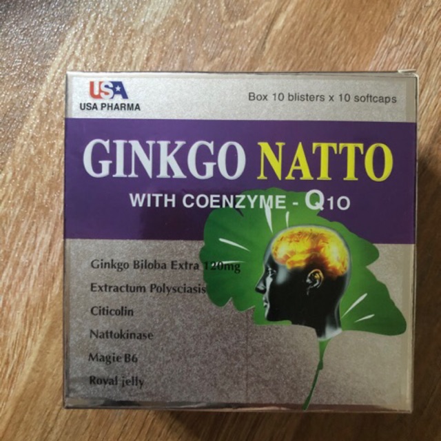 BỔ NÃO GINKGO NATTO WITH COENZYM Q10 HỘP 100 VIÊN