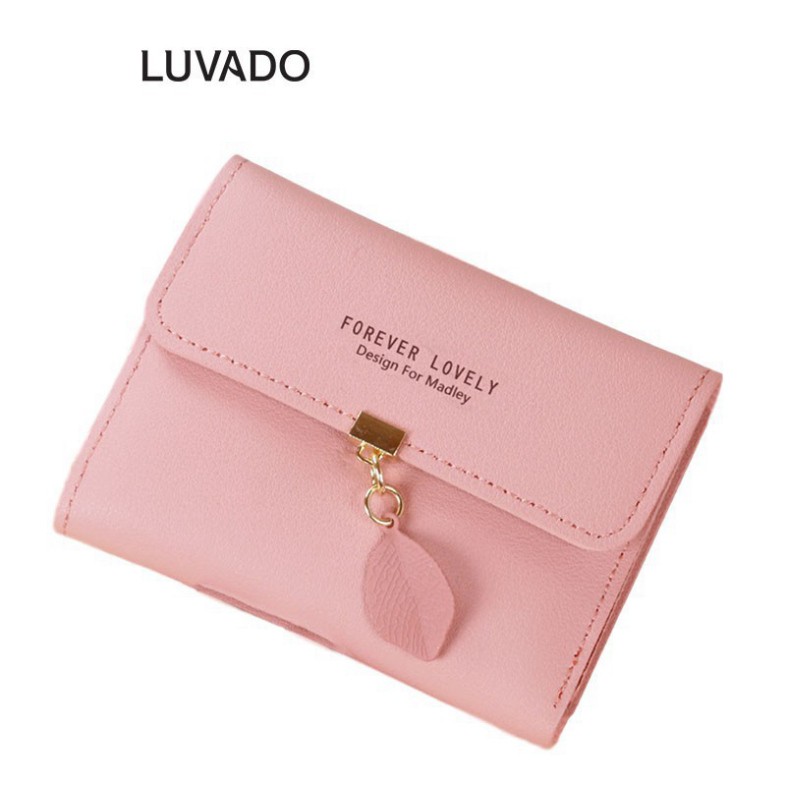 (gg1) Ví nữ ngắn đẹp cầm tay mini MADLEY nhỏ gọn bỏ túi nhiều ngăn dễ thương LUVADO VD338 84 20