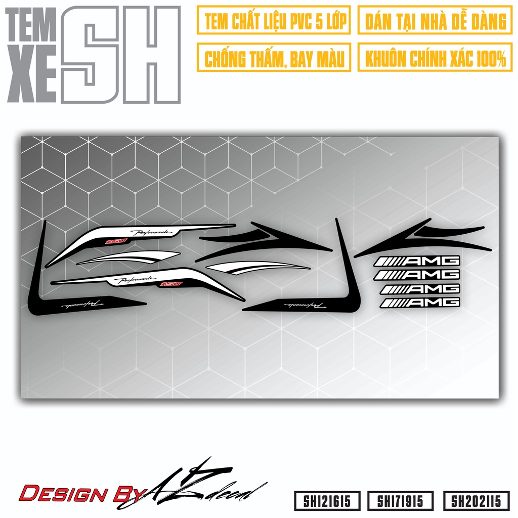 Tem Chỉ Xe SH Performance | SH15 | Chất Liệu Decal Rời Dán SH Cao Cấp Chống Bay Màu, Dễ Dán Tại Nhà
