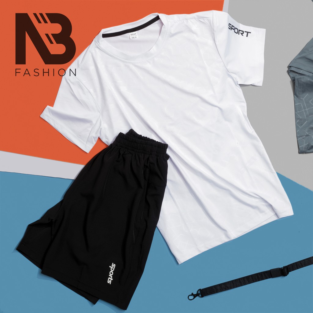 Bộ Thể Thao Nam Cộc Tay In Vân Cao Cấp, 💖FREESHIP💖, Bộ Hè Nam, Chất Thun Co Dãn 4 Chiều SPORT[NB Fashion] | BigBuy360 - bigbuy360.vn