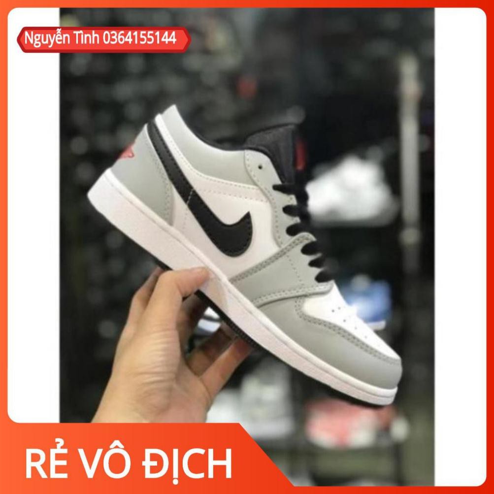 [Xả Kho Siêu Khủng] Giầy jodan xám vạch đen thấp cổ nam nữ full box