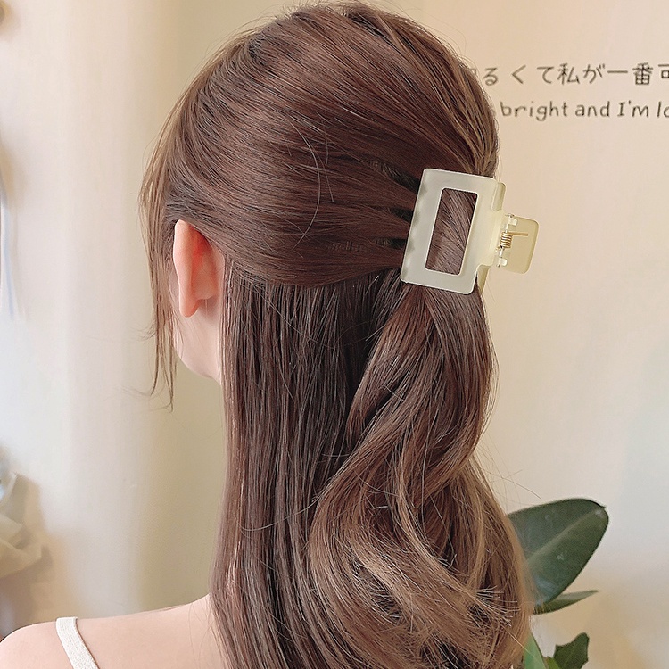 Kẹp Tóc Kiểu Vuông Màu Trơn Tiện Lợi Dành Cho Nữ