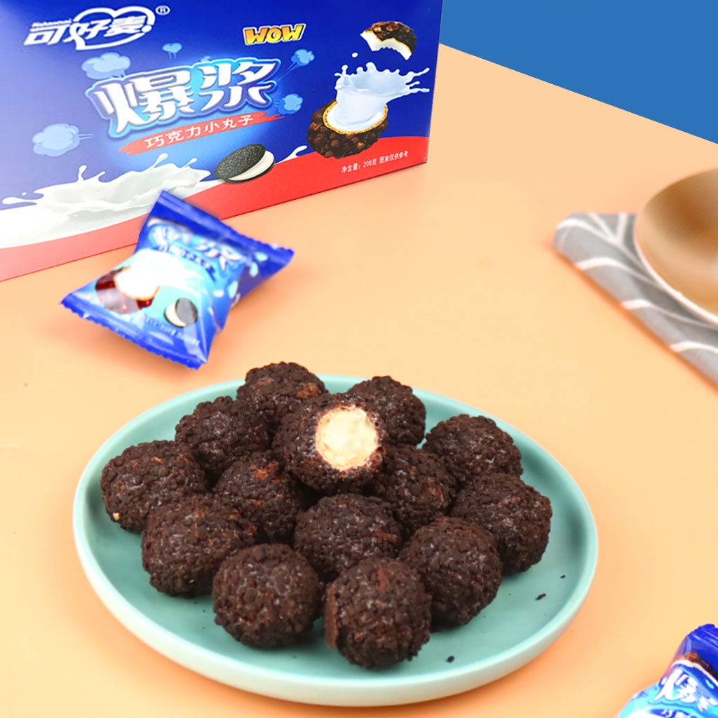 Bánh Oreo Socola nhân sữa 3 Lớp hộp 208g 20 viên - Đồ ăn vặt cô nương béo