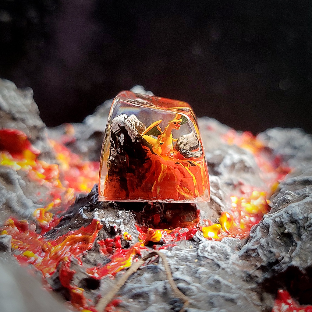 Nút bàn phím cơ - Keycap Pokemon Charizard - Keycap artisan