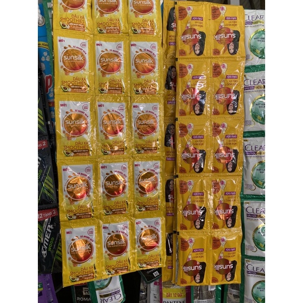 DÂY 10 Gói GỘI XẢ SUNSILK ĐỦ MÀU